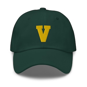 Letra inicial V Gorra de béisbol para mujeres hombres Alfabeto estético Papá Sombrero Regalo de cumpleaños para ella