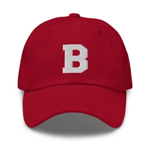 Initial Letter B Baseball Cap for Women Men Embroidered Dad Hat Father's Day Gift for him Cranberry