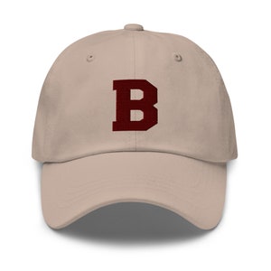 Initial Letter B Baseball Cap for Women Men Embroidered Dad Hat Father's Day Gift for him Stone