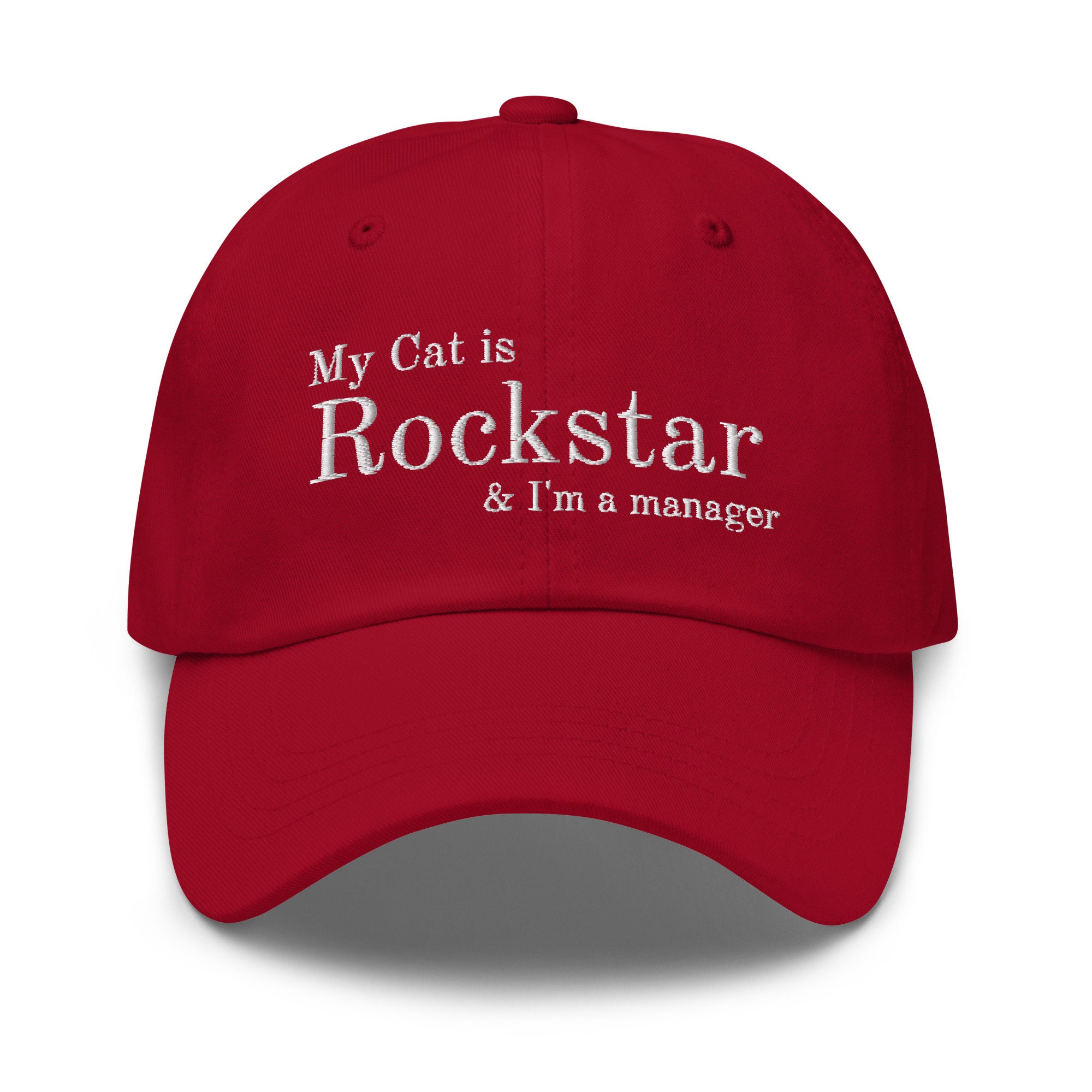 My Cat is Rockstar Funny Saying Baseball Hat for Women Men