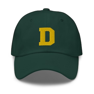 Gorra de béisbol con bordado de letra única inicial D para hombres, mujeres, sombrero de papá, regalo para marido para él