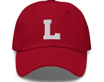 Initial Letter L Baseball Cap for Women Men Embroidered Alphabet Dad Hat Mother&#39;s Day Gift for her