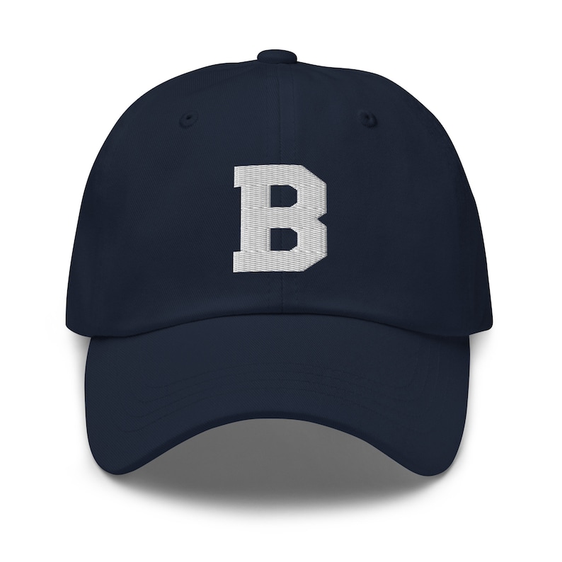 Initial Letter B Baseball Cap for Women Men Embroidered Dad Hat Father's Day Gift for him Navy