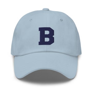 Initial Letter B Baseball Cap for Women Men Embroidered Dad Hat Father's Day Gift for him Light Blue