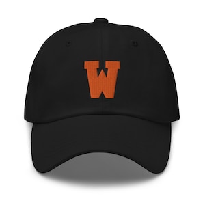 Letra inicial de la universidad nombre W sombrero de béisbol para mujeres hombres bordado papá sombrero regalo de cumpleaños para ella