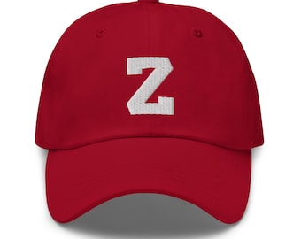 Initial Letter Z Baseball Cap for Women Men Aesthetic Alphabet Dad Hat Birthday Gift for her