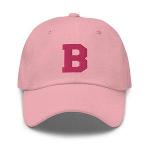 Initial Letter B Baseball Cap for Women Men Embroidered Dad Hat Father's Day Gift for him Light Pink
