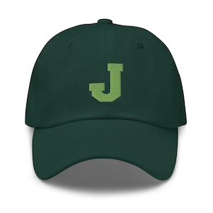 Letra inicial de la universidad nombre J gorra de béisbol para mujeres hombres bordado papá sombrero regalo de cumpleaños para él
