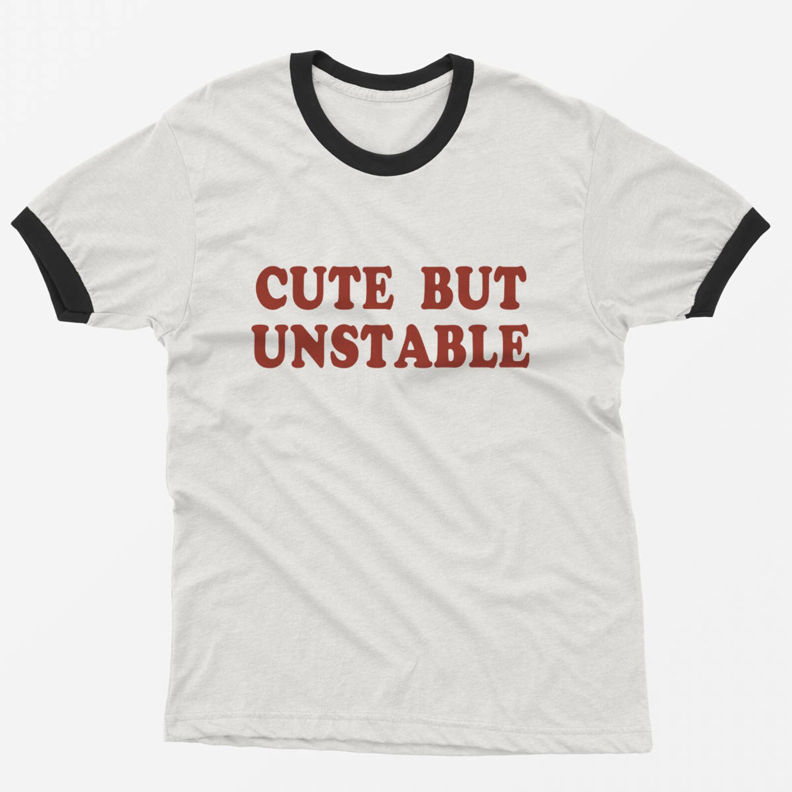Cute but unstable tumblr shirts ringer tee Funny TShirt Etsy