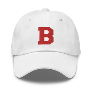 Initial Letter B Baseball Cap for Women Men Embroidered Dad Hat Father's Day Gift for him White