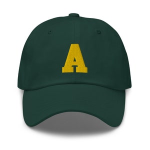 Letra inicial A Gorra de béisbol para hombres y mujeres Alfabeto estético Papá Sombrero Regalo de cumpleaños para ella