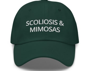 Scoliosis and Mimosas Funny Baseball Hat for Women Men Spinal Fusion Back Pain Recovery Gifts