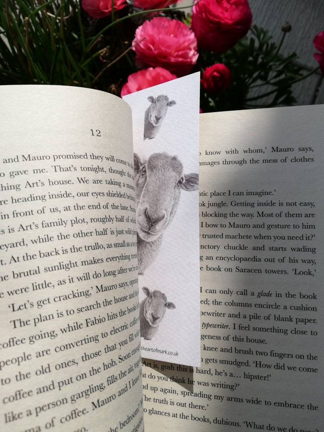 Sheep Bookmark British Farm Animal Bookmarks Pencil Drawing