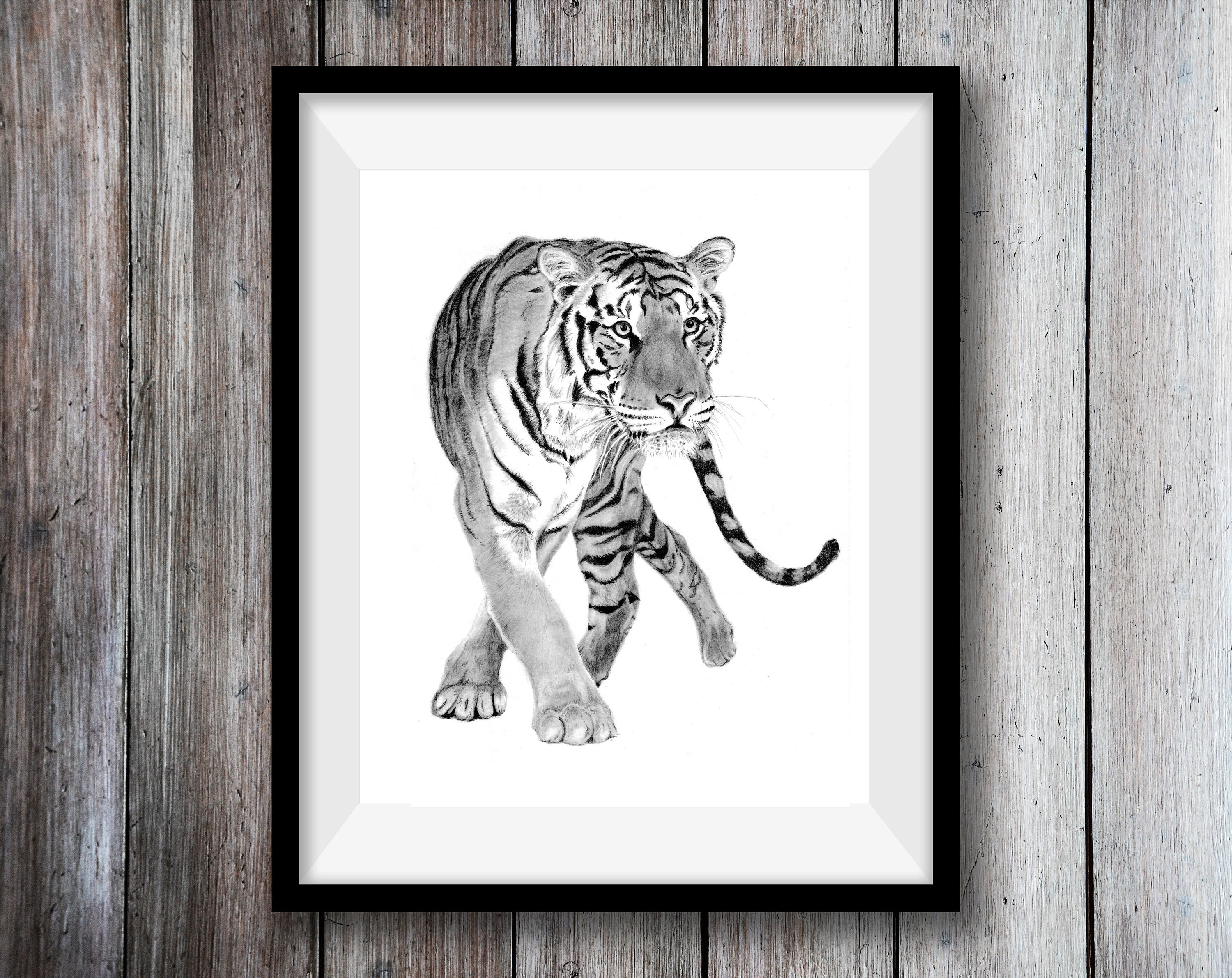 Tiger Art Print Hand Drawn Animal Pencil Drawing A4 / A5 - Etsy Tiger Art Print Hand Drawn Animal Pencil Drawing A4 / A5 - Etsy