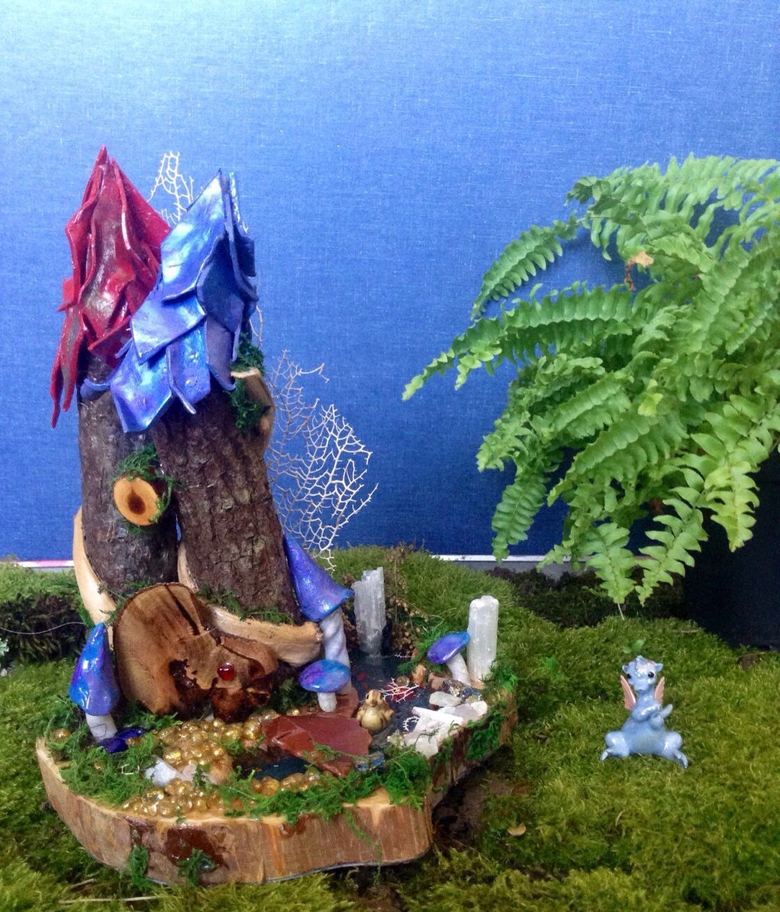 Miniature Castle With Pond Handmade Fairy Garden House Fairy Etsy