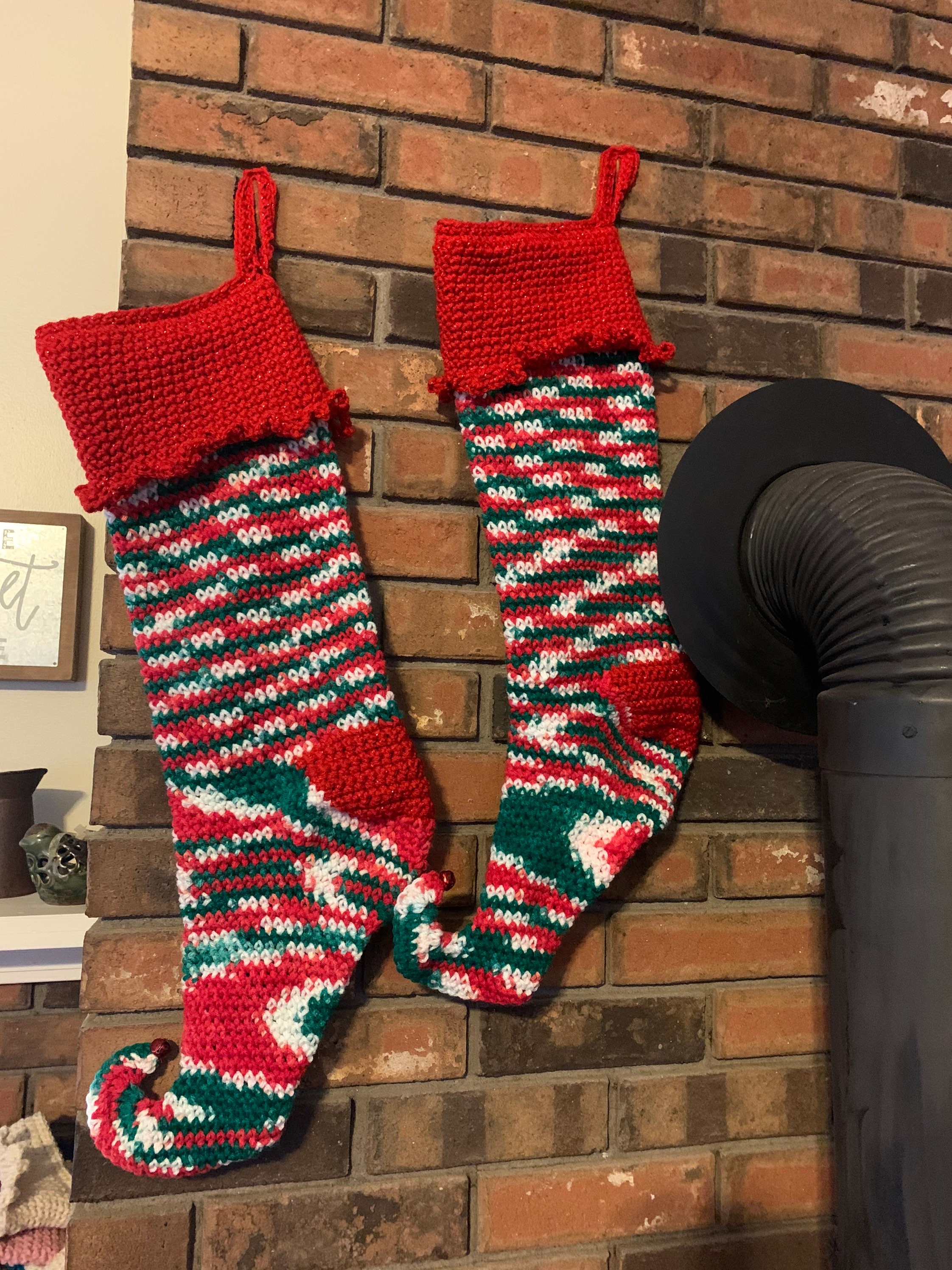 Set of Elf Stockings Elf Toe Stockings Crochet Christmas Etsy UK