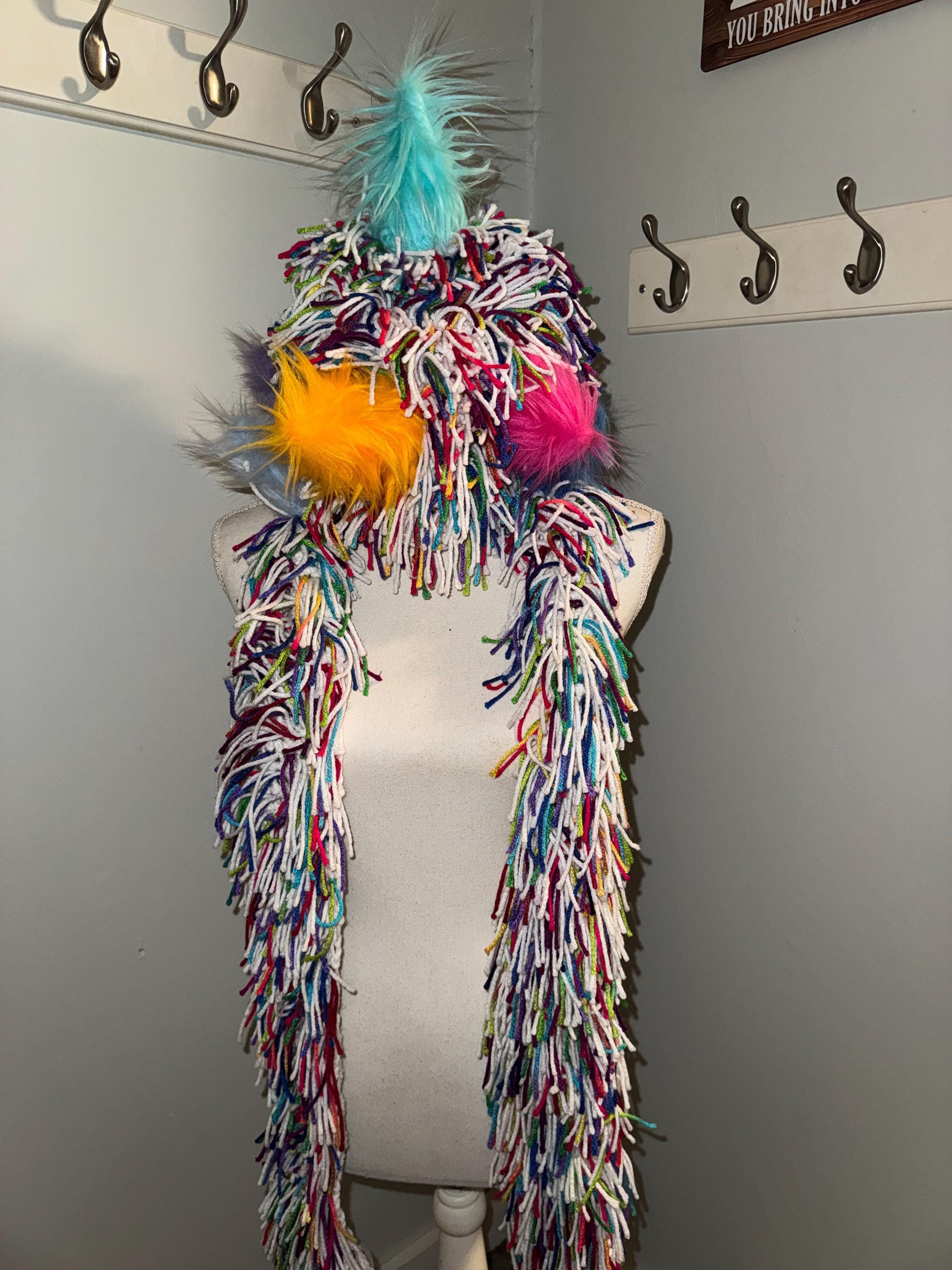 Furry Rainbow Hat - Etsy display picture 1