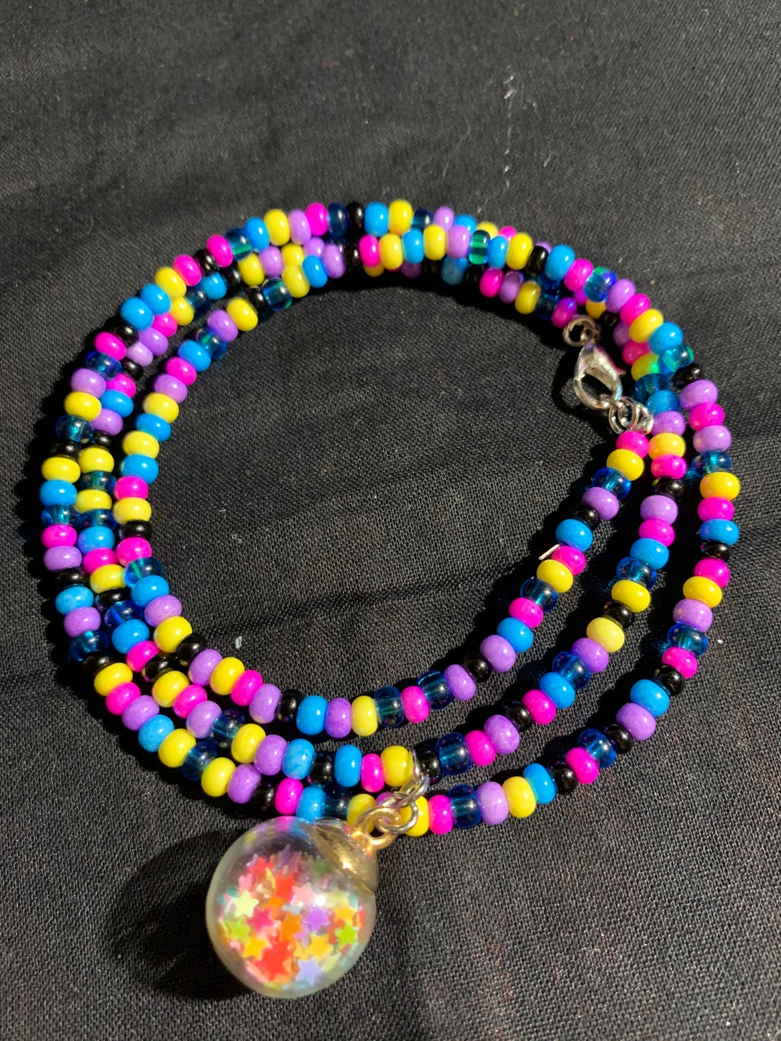 Triple wrap magic crystal ball bracelet beaded bracelet one Etsy