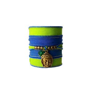 Buddha silk wrap bracelet