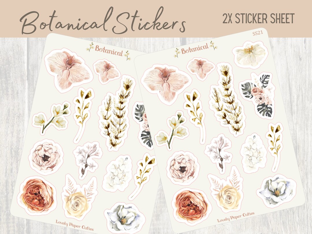 Botanic Blends Sticker Botanical Stickers. Floral Stickers for Planners - Etsy
