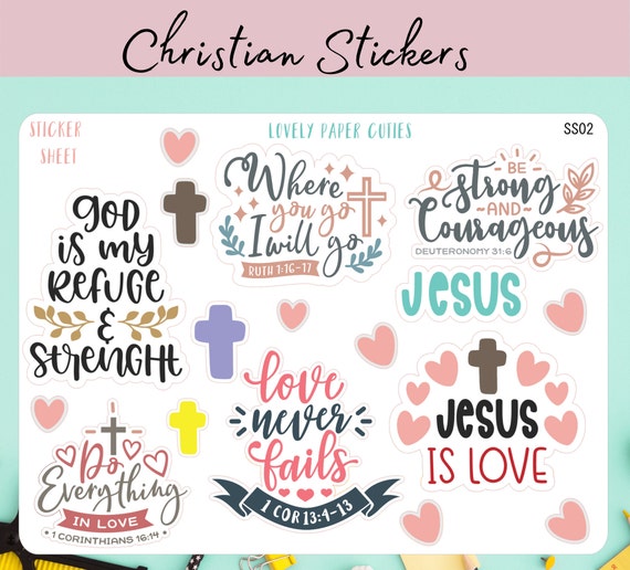 Christian Stickers. 2x Sheets Stickers. Planers, Bible Journaling