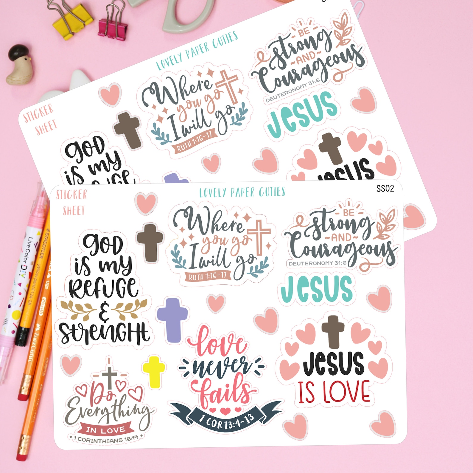 Christian Stickers. 2x Sheets Stickers. Planers Bible Etsy UK