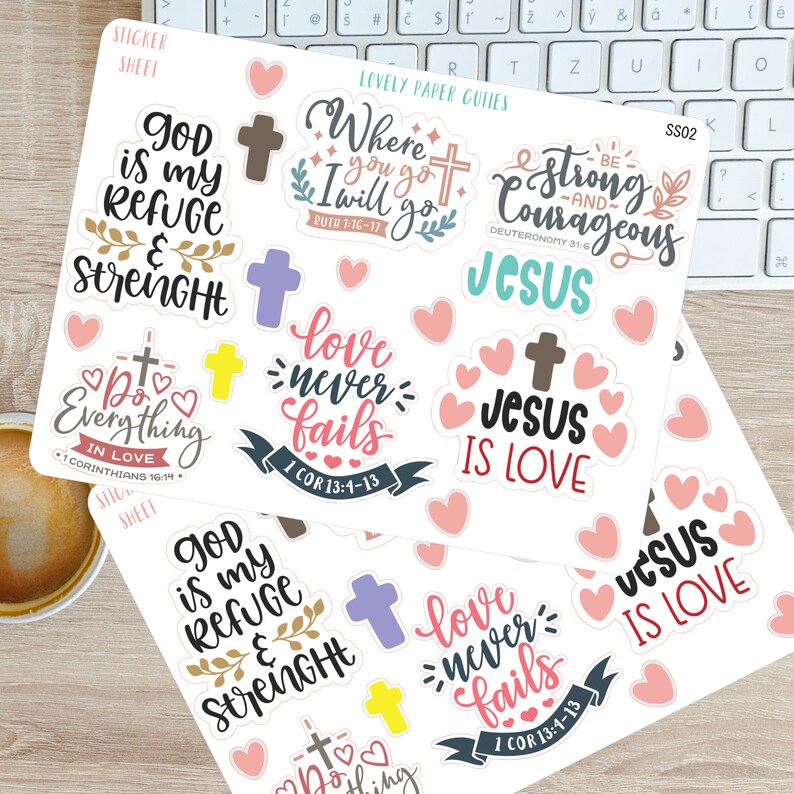 Christian Stickers. 2x Sheets Stickers. Planers, Bible Journaling ...