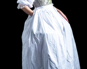 Enagua del siglo XVIII; Enagua de María Antonieta; Falda de la reina Charlotte; Prenda interior colonial; Faldas del siglo XVIII; Enagua de muselina; Lencería