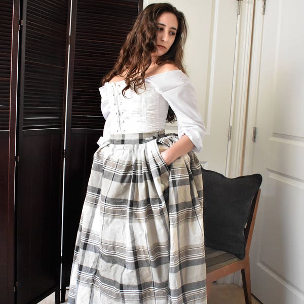 Tartan 18th Century Skirt; Plaid Petticoat; 1700s Skirt; Marie Antoinette; Scottish Historical Skirt; Renaissance Costume ***SKIRT ONLY***