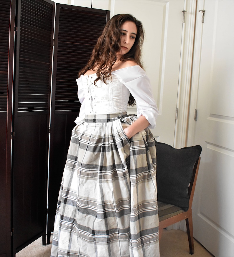 Tartan 18th Century Skirt Plaid Petticoat 1700s Skirt Marie Antoinette Scottish Historical Skirt Renaissance Costume SKIRT ONLY image 1