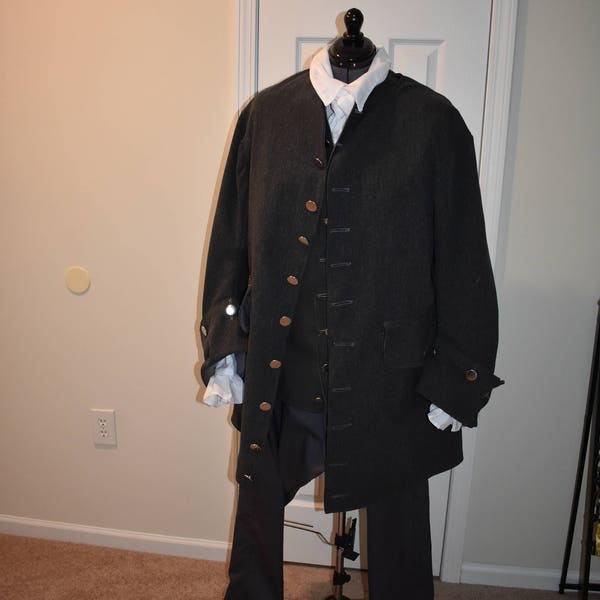 Men's 18th Century Jacket; 1700s Historical Jacket; Men's 18th Century Suit Jacket; Wool Suit Jacket; Hamilton Costume; Cosplay Jacket