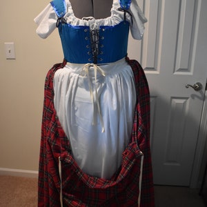 Tartan 18th Century Skirt Plaid Petticoat 1700s Skirt Marie Antoinette Scottish Historical Skirt Renaissance Costume SKIRT ONLY image 7