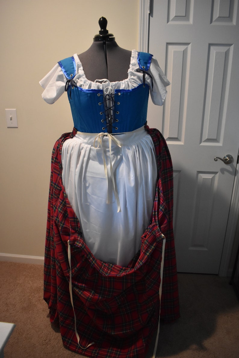 Tartan 18th Century Skirt Plaid Petticoat 1700s Skirt Marie Antoinette Scottish Historical Skirt Renaissance Costume SKIRT ONLY image 7