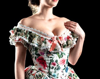Victorian Dress; Ball Gown; Victorian Gown; Little Women; Dickinson, Gone With The Wind; Floral Victorian Dress; Scarlett O'Hara; Princess