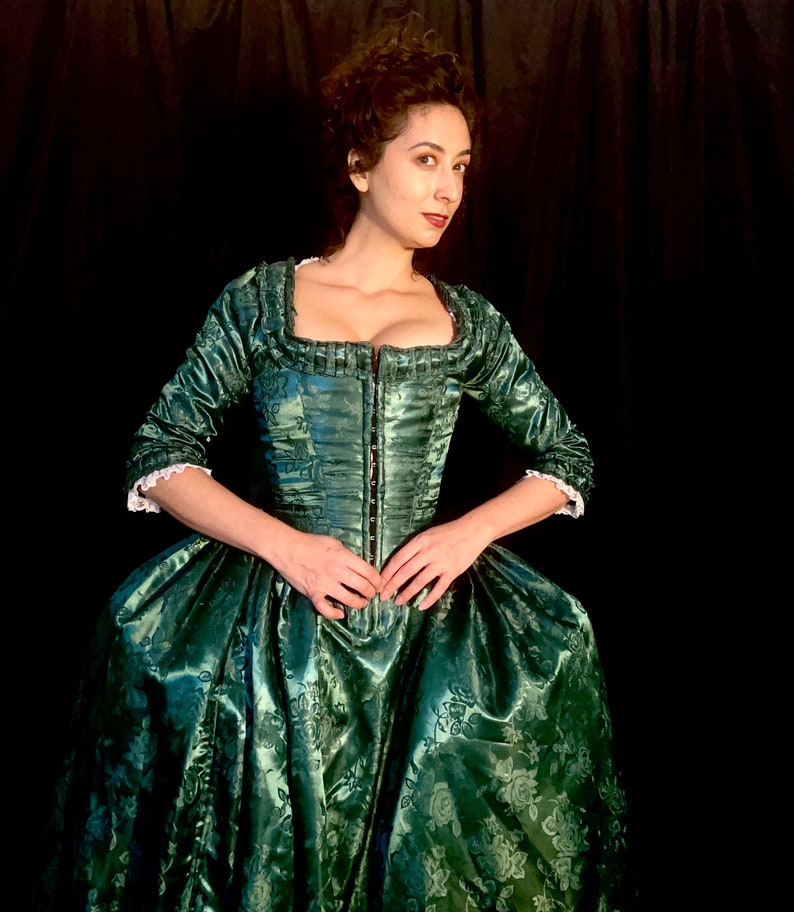 18th Century Dress Marie Antoinette Dress 1700s Dress Eliza Schuyler Sack Back Dress Sacque Back Dress Robe A La Francaise Colonial image 4