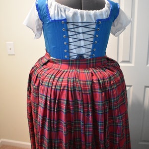 Tartan 18th Century Skirt Plaid Petticoat 1700s Skirt Marie Antoinette Scottish Historical Skirt Renaissance Costume SKIRT ONLY image 8