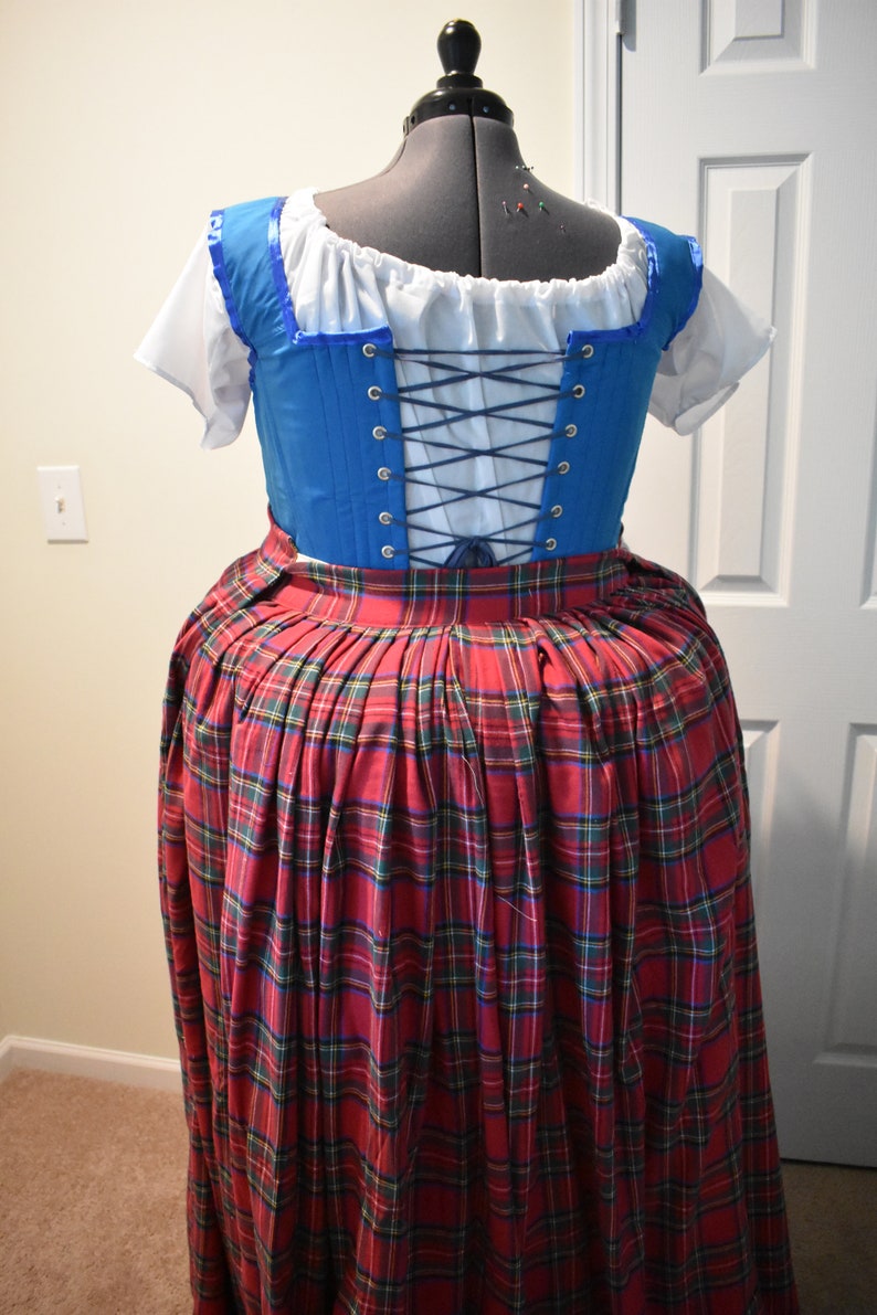 Tartan 18th Century Skirt Plaid Petticoat 1700s Skirt Marie Antoinette Scottish Historical Skirt Renaissance Costume SKIRT ONLY image 8