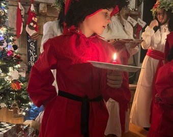 Tomte Costume; Santa Lucia Costume; Tumpta Costume; Swedish Gnome Outfit; Scandinavian Elf Costume; Santa's Elf Costume; Norse Tomte