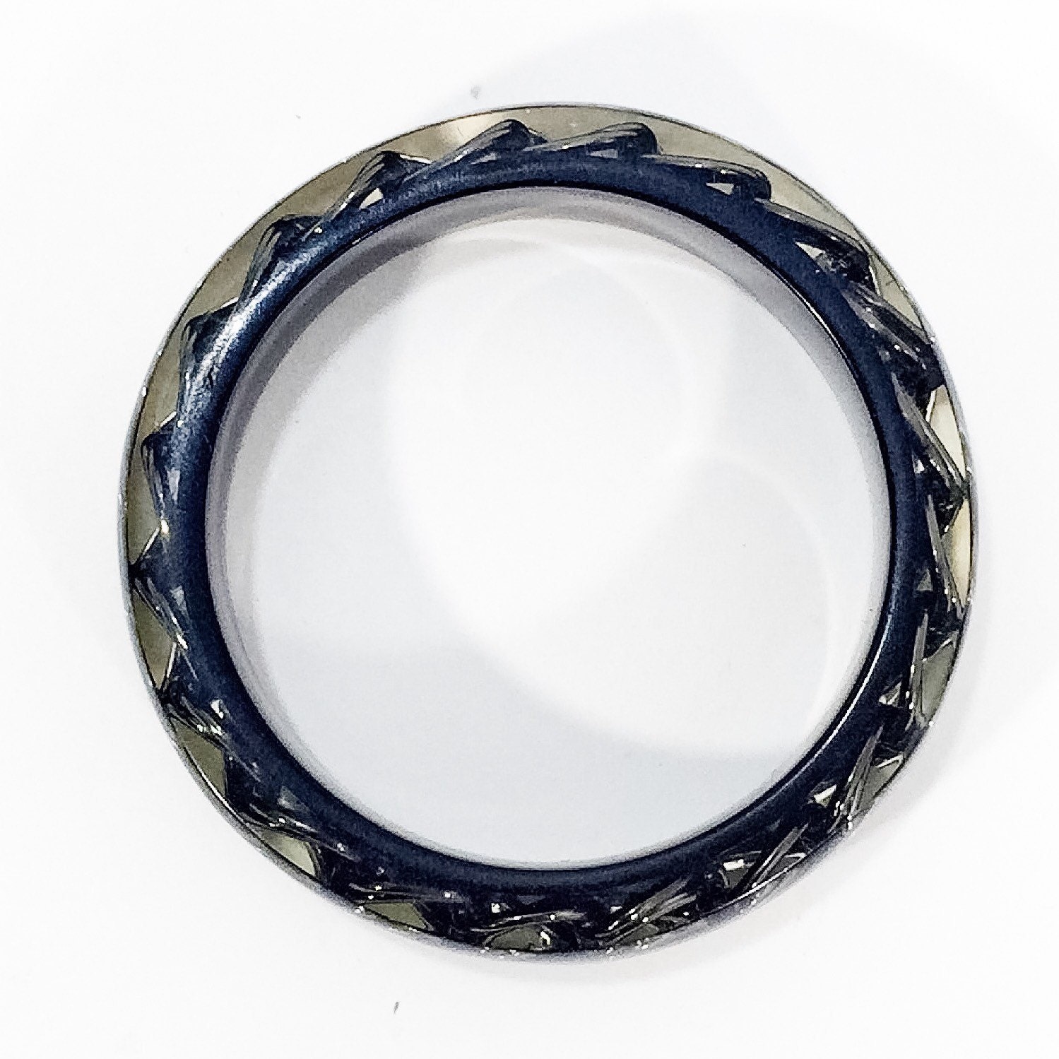 Vintage Clear Lucite and Chain Bangle Black Back. Thermoplastic Resin ...