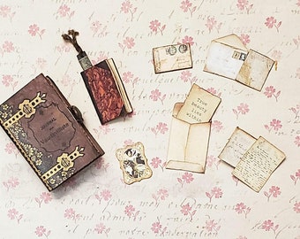 Make your own matchbox mini journal with secret compartment - Digital download - junk journal, miniatures, mini envelopes, mini book