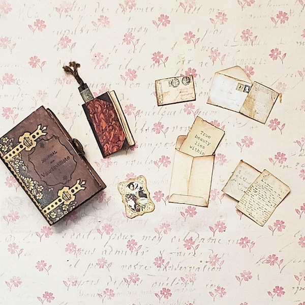 Make your own matchbox mini journal with secret compartment - Digital download - junk journal, miniatures, mini envelopes, mini book