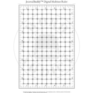 JournalBuddy™ DIGITAL NEDLADDNING Designrutnät | Utskrivbar fleranvändbar linjal för bokbindning, broderi och skräpjournaler