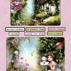 Enchanted Forest Digital Junk Journal Scrapbook Pages, Whimsical, Ephemera, Pockets, Tags, Digital Download, Creative, Tabs, Stickers image 9