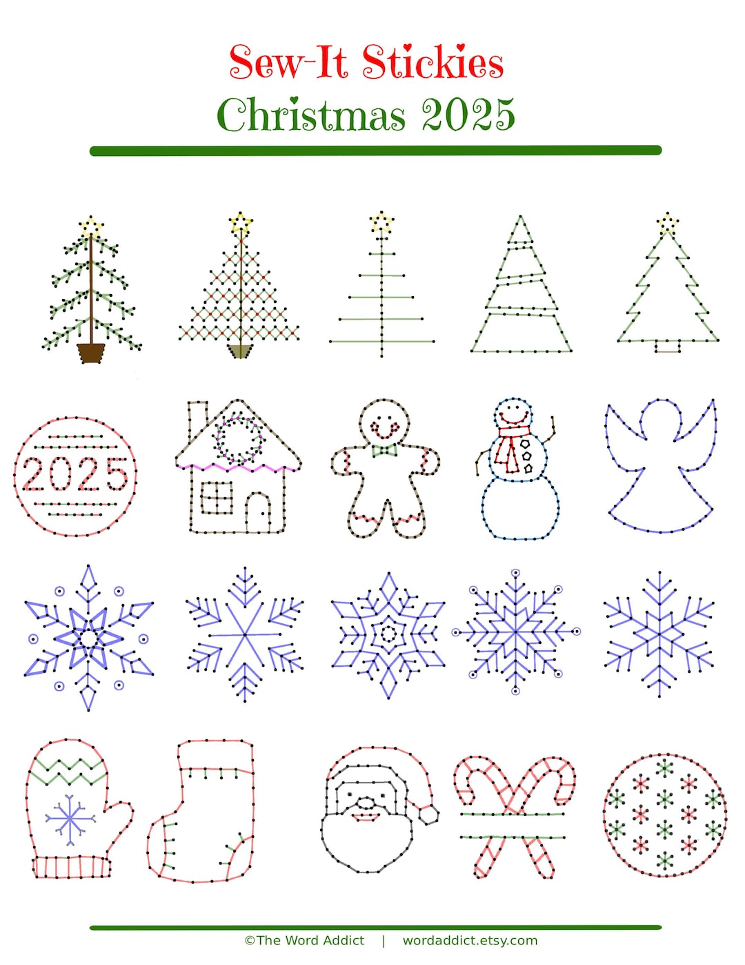 Mini Christmas Embroidery Pattern Set: Beginner-friendly Holiday ...