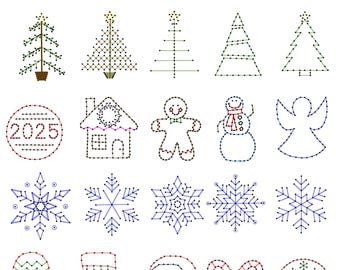 Mini Christmas Embroidery Pattern Set: Beginner-Friendly Holiday Designs (PDF)