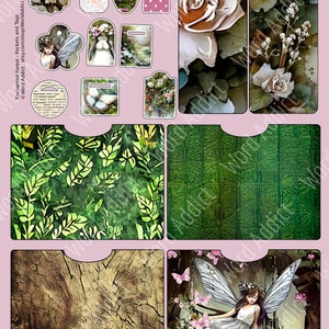 Enchanted Forest Digital Junk Journal Scrapbook Pages, Whimsical, Ephemera, Pockets, Tags, Digital Download, Creative, Tabs, Stickers image 8