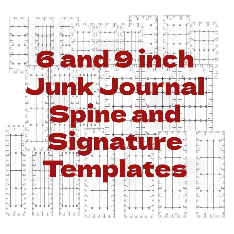 Junk Journal Spine Template Kit: 6 & 9 Inch Rulers (digital Download ...