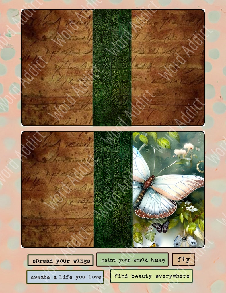 Enchanted Forest Digital Junk Journal Scrapbook Pages, Whimsical, Ephemera, Pockets, Tags, Digital Download, Creative, Tabs, Stickers image 2
