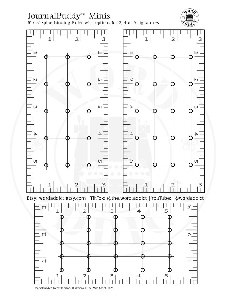 Junk Journal Spine Template Kit: 6 & 9 Inch Rulers (digital Download ...
