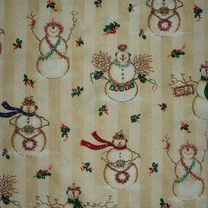 Deck the Halls Snowmen Cotton 1/2 yd. x 44&quot;w Stephanie Workman Marrott Sagebrush Fine Art D# 661